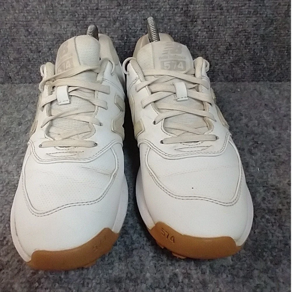 New‎ Balance 574 Golf White Tan Leather Sneakers WG574WT Womens 9 Low Top Shoes